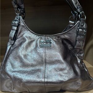 Coach Madison maggie gunmetal Metallic hobo Bag